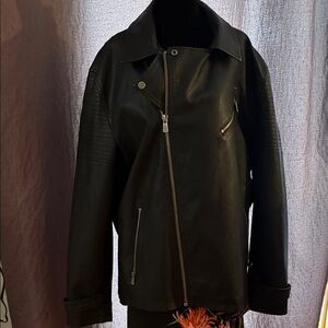 ONLY & SONS Black Faux Leather Moto Jacket XXL New With Tags